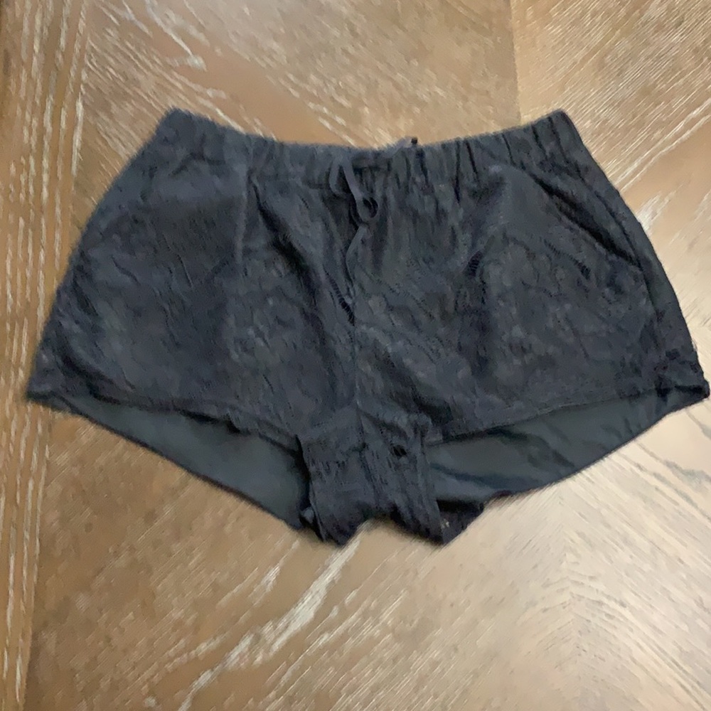 Divided black lace micro shorts Size S
